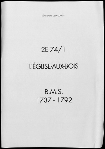 Baptêmes, mariages, sépultures (1737-1792)