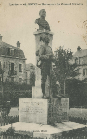 Brive-la-Gaillarde : "Corrèze - 63. Brive - Monument du colonel Germain".