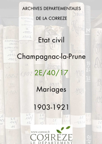 Mariages (1903-1921).