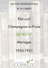 Mariages (1903-1921).