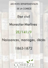 Naissances, mariages, décès (1863-1872)