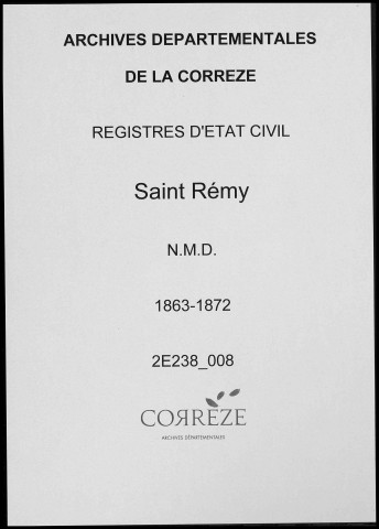 Naissances, mariages, décès (1863-1872)