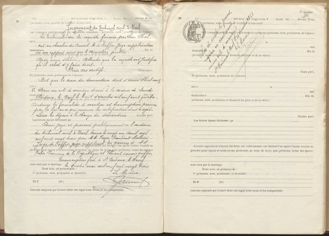 Naissances, mariages, décès (1923-1932).