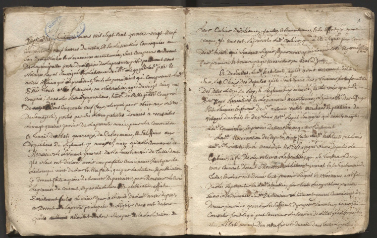 Délibérations du conseil municipal. 8 mars 1789-7 octobre 1792