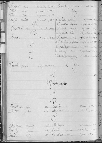 Tables décennales des naissances (1923-1932)