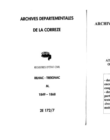 Mariages (1849-1868)
