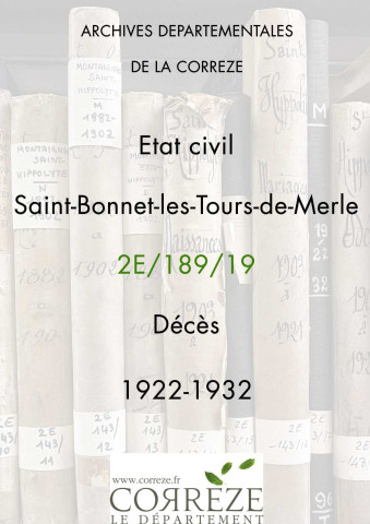 Décès (1922-1932).