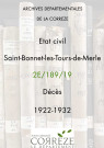 Décès (1922-1932).
