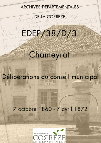Délibérations du conseil municipal. 07 octobre 1860-07 avril 1872