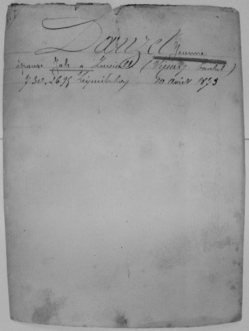 Répertoire alphabétique sur fiches : Dauzet-Deluart
