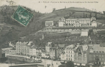 Tulle : "19 - Tulle - Pont de la Barrière et Ecole supérieure de jeunes filles".