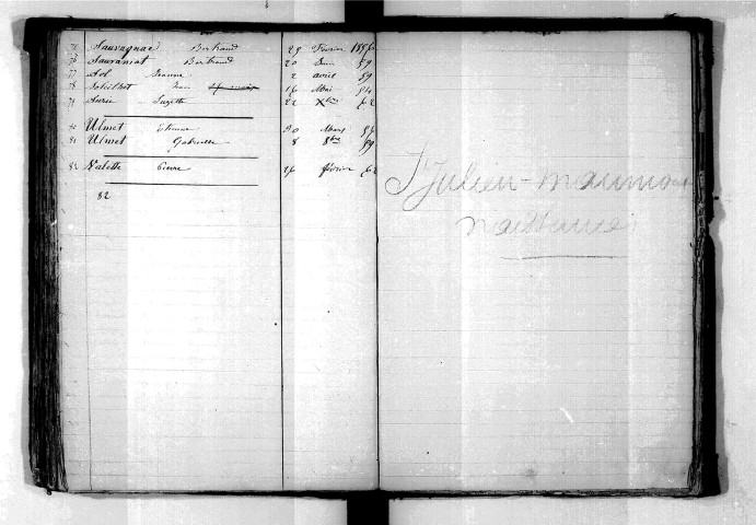 Tables décennales des décès (1853-1862)