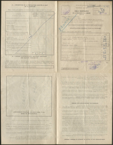 Population : listes nominatives (1931-1975) ; feuilles récapitulatives de la population de la commune (1954-1990).