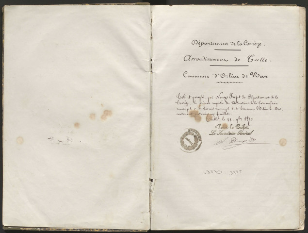 Délibérations du conseil municipal. 30 novembre 1870-28 juillet 1885