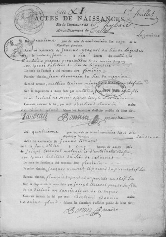 Naissances (1803-1818)