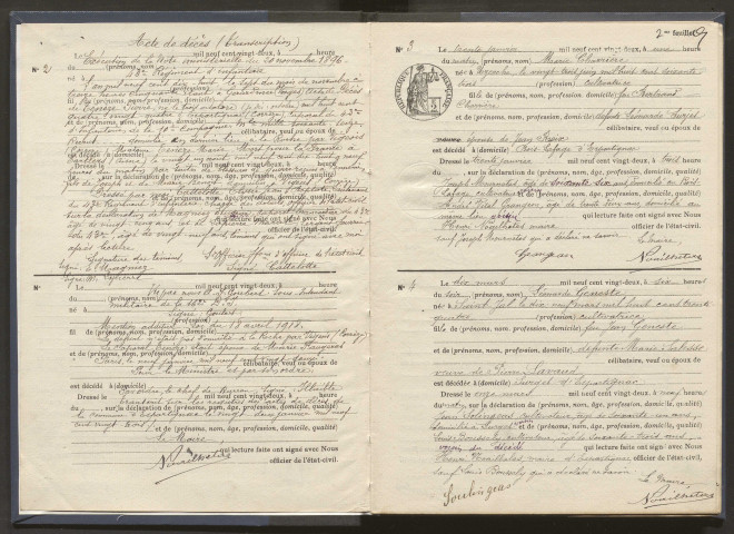 Décès (1922-1932).