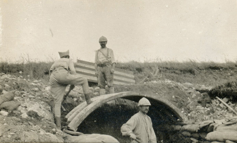 Construction d'un abri.