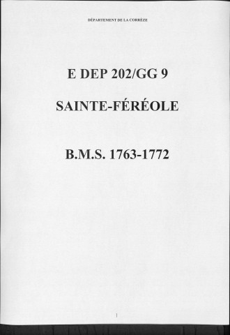 Baptêmes, mariages, sépultures (1763-1772)