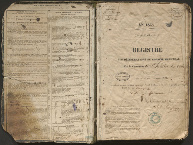 Délibérations du conseil municipal. 12 mai 1839-20 mai 1882