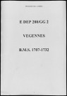 Baptêmes, mariages, sépultures (1707-1732)