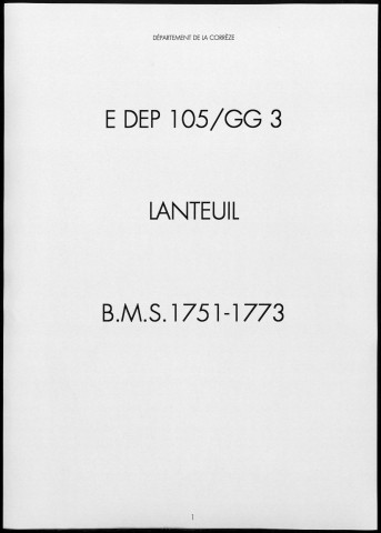 Baptêmes, mariages, sépultures (1751-1773)