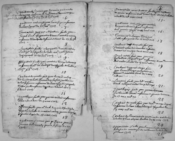 Répertoire chronologique : 1701-1718