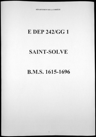 Baptêmes, mariages et sépultures (1615-1696)