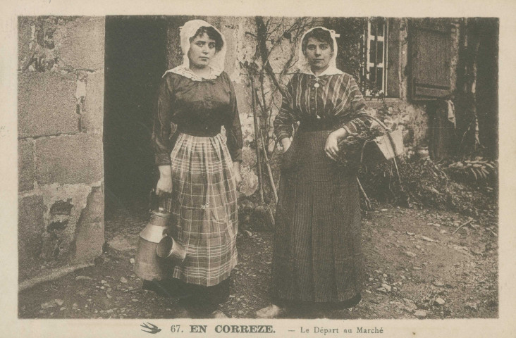 Folklore : "67. En Corrèze. - Le départ au marché".