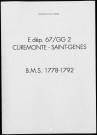 Baptêmes, mariages, sépultures (1778-1791)