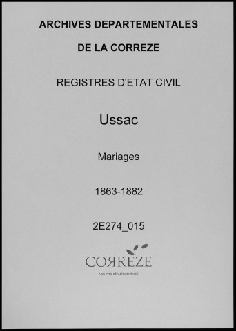 Mariages (1863-1882)