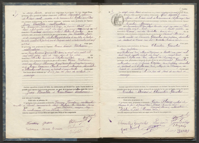 Mariages (1922-1932).