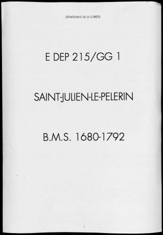 Baptêmes, mariages, sépultures (1680-1792)