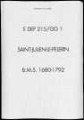 Baptêmes, mariages, sépultures (1680-1792)