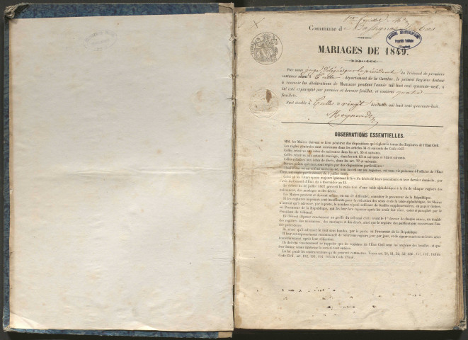 Mariages (1849-1868)