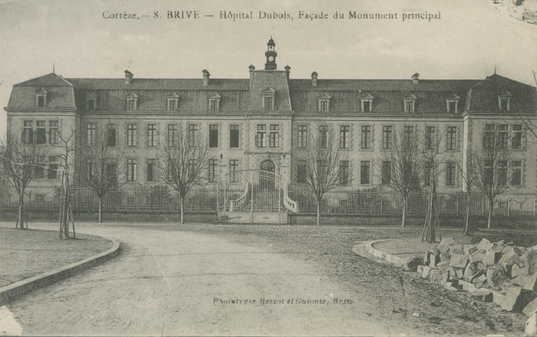 Brive-la-Gaillarde : "Corrèze - 8. Brive. - Hôpital Dubois, façade du monument principal".