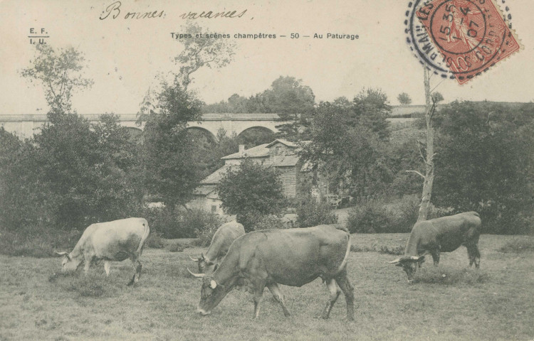 Folklore : "Types et scènes champêtres - 50 - Au paturage".