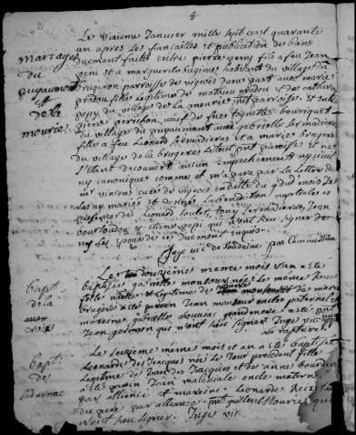 Baptêmes, mariages, sépultures (1741-1757)