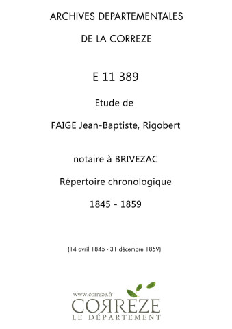 14 avril 1845-31 décembre 1859