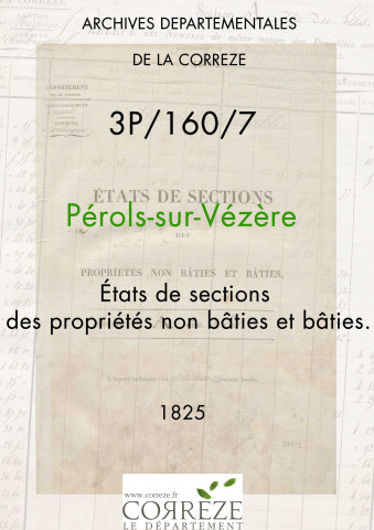 Barsanges : état de section. Relevé des numéros de même nature de propriétés non bâties et bâties