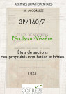 Barsanges : état de section. Relevé des numéros de même nature de propriétés non bâties et bâties