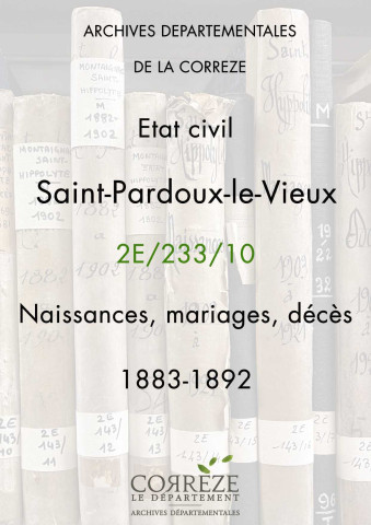 Naissances, mariages, décès (1883-1892)