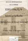 Délibérations du conseil municipal. 12 mars 1950-5 décembre 1979