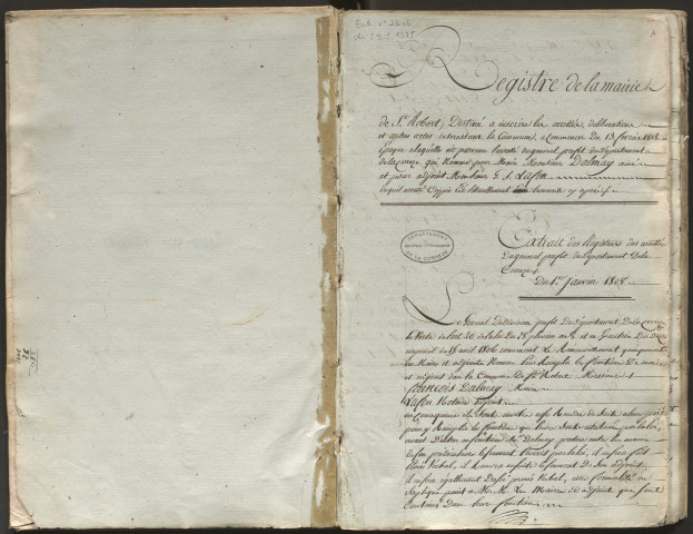 Délibérations du conseil municipal. 1er janvier 1808-5 juillet 1837