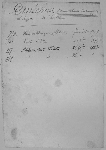 Répertoire alphabétique sur fiches : Demarty-Duez