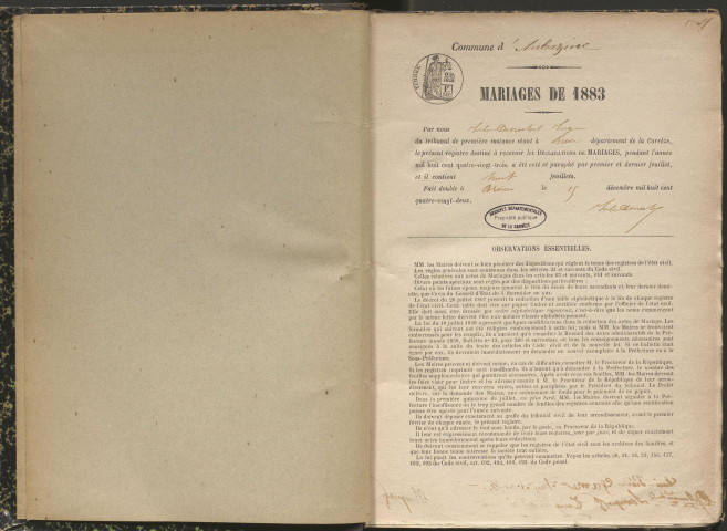 Mariages (1883-1902)