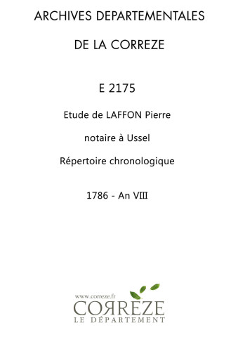 Répertoire chronologique : 1786-an VIII