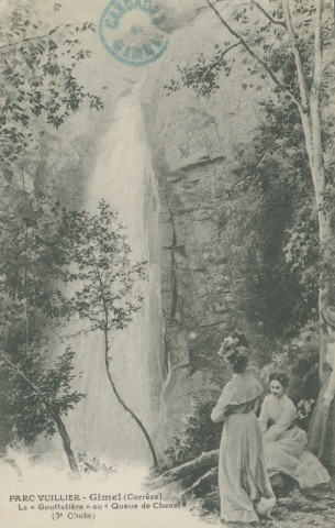 Gimel : "Parc Vuillier - Gimel (Corrèze) - La "Gouttatière" ou "Queue de cheval" (3e chute)".