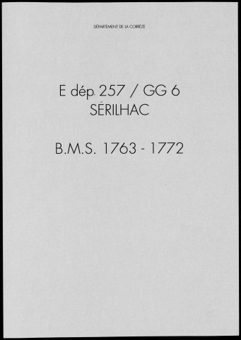 Baptêmes, mariages, sépultures (1763-1772)