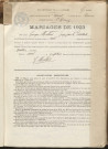 Naissances, mariages, décès (1923-1932).