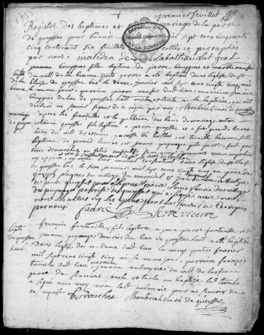 Baptêmes, mariages, sépultures (1755-1777)